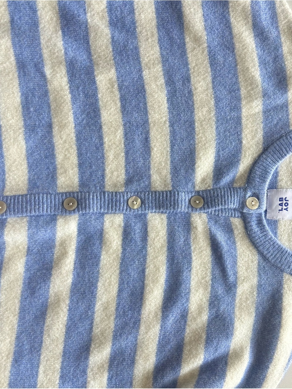 JoyLab Blue and Cream Striped Knit Sweater
